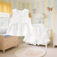 thumbnail image 5 of BLVB Toddler Baby Girl Clothes Summer Outfits Cute Bow Sleeveless Top and Ruffle Shorts 2pc Set 6 Months-6 Years, 5 of 5