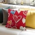 thumbnail image 3 of SHANXI  Valentines Day Pillow Cover White Hearts Love Decorations Holiday Farmhouse Decorative Pillow Case Decor for Sofa Couch 24x24in, 3 of 5