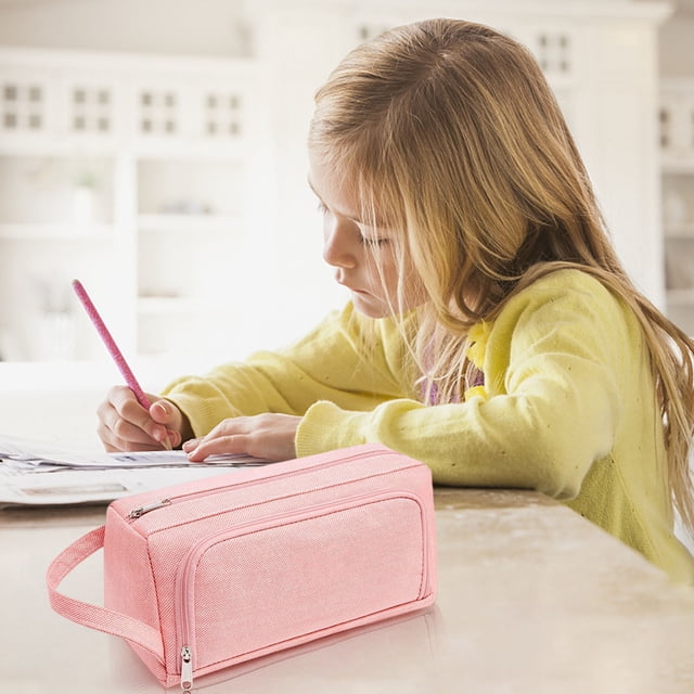 Fiudx Estuche de Lona de Gran Capacidad, Organizador de Papelería con Múltiples Compartimentos, Resistente, para Uso Escolar y de Oficina, Regalo para Adultos y Niños, 5 Colores Disponibles.