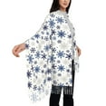 thumbnail image 4 of Xecao blue Snowflake Prints Pattern Womens Winter Scarf Fall Scarf Oversized Large Scarf for Women Warm Shawl Wrap, 4 of 8