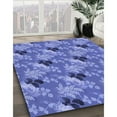 thumbnail image 3 of Ahgly Company Machine Washable Indoor Square Transitional Sky Blue Area Rugs, 5' Square, 3 of 7