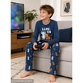 thumbnail image 3 of Beezizac Blue Cute "Game On" Capybara Axolotl Pajamas Boys Cozy Long Sleeve PJ Set Size 10, 3 of 7