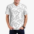 thumbnail image 1 of Fotbe Hand Drawn Snake Pattern Men’s Golf Polo Shirt – Breathable Performance Golf Shirt with Button-Down Collar-Small, 1 of 6