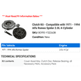 thumbnail image 2 of Clutch Kit - Compatible with 1971 - 1994 Alfa Romeo Spider 2.0L 4-Cylinder 1972 1973 1974 1975 1976 1977 1978 1979 1980 1981 1982 1983 1984 1985 1986 1987 1988 1989 1990 1991 1992 1993, 2 of 2