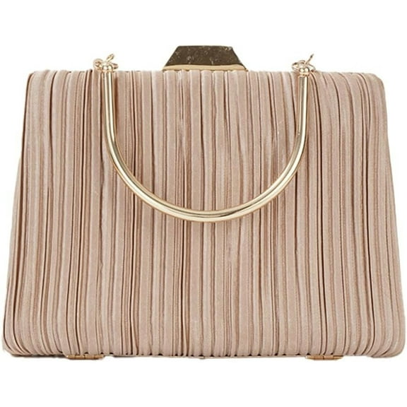 Kukuzhu Clutch Purses for Women Evening Hobo Bag Shoulder Crossbody Pleated Handbag Totes Wedding Satchels with Chain