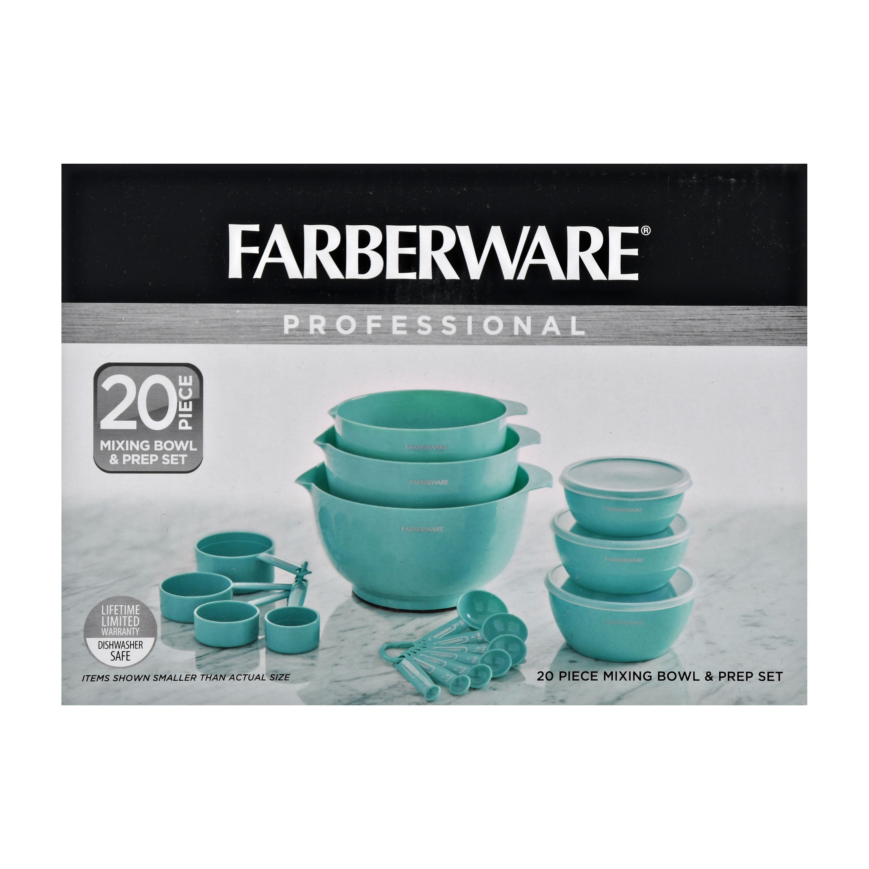 Farberware Professional 20 Piece Mixing Bowl and Prep Set in Aqua