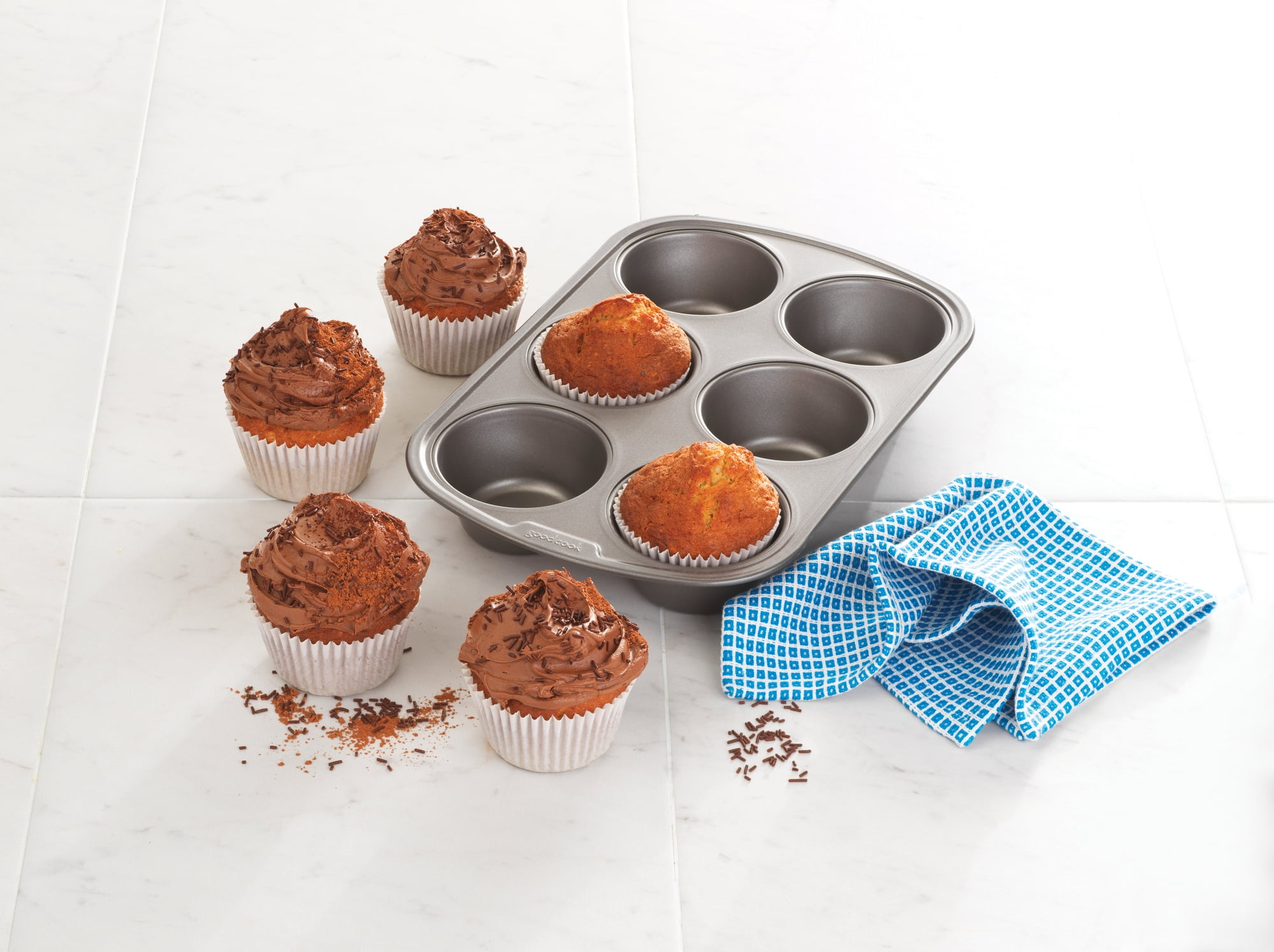 GoodCook 48-Cup Nonstick Steel Mini Cupcake and Muffin Pan, Gray - Yahoo  Shopping
