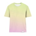 thumbnail image 5 of Hxshgdsn Womens Short Sleeve T Shirt Trendy Gradient Print Crew Neck Casual Summer Pullover TopYellow/M）, 5 of 5