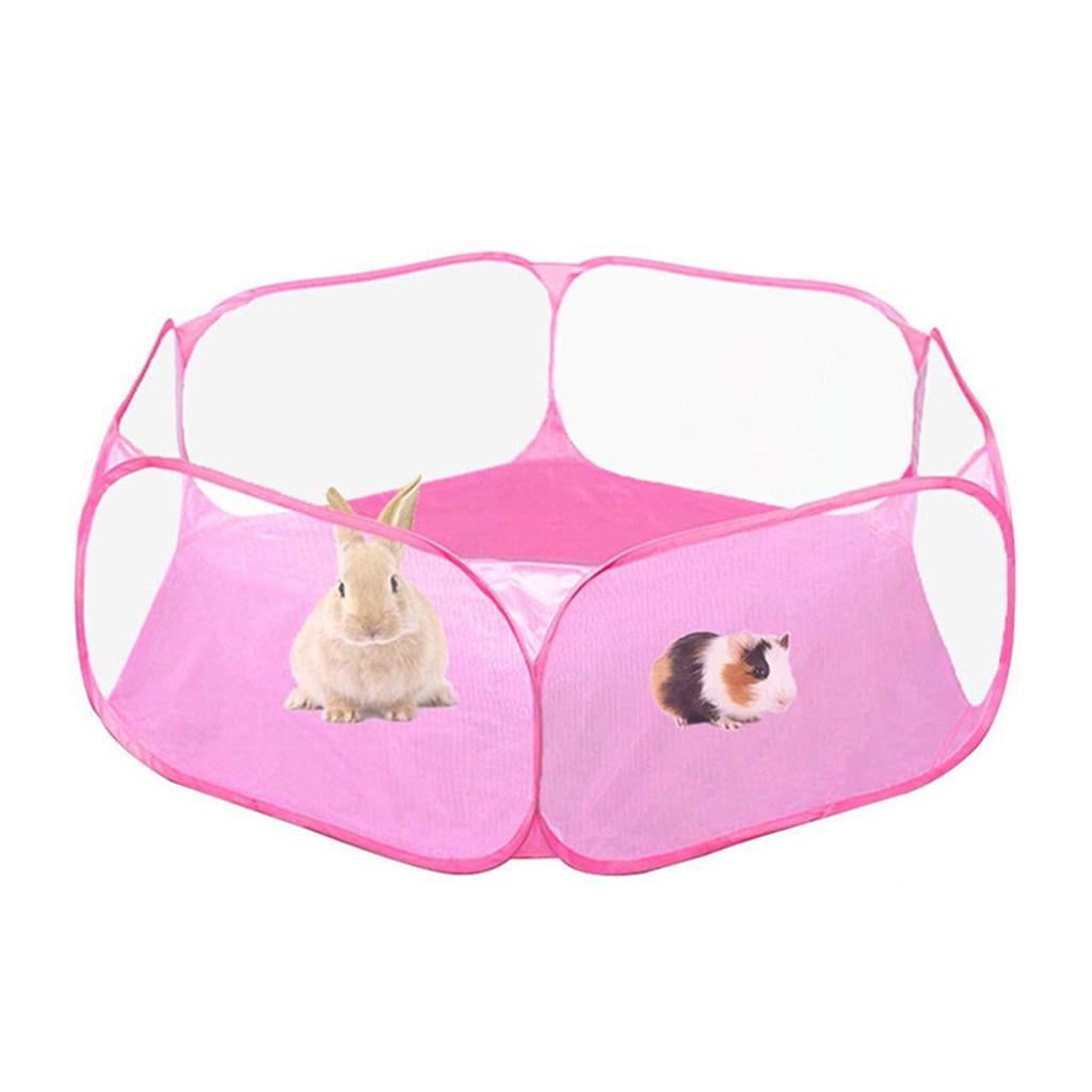 Bvdfgk Small Pet Cage Enclosure Hamster Rabbit Gerbil Squirrel Indoor/Outdoor Pink