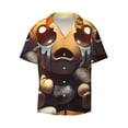 thumbnail image 2 of Lsque The Binding of Isaac print Men's Cuban Collar Short Sleeve Shirt Summer Beachwear Casual Button Down Fashionable Vacation Leisure Shirt-Small, 2 of 7