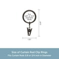 thumbnail image 4 of Kenney Clip Rings for 5/8" to 3/4" Diameter Curtain Rods, Dark Brown, Set of 14, 4 of 5