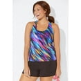 thumbnail image 4 of Swimsuits for All Chlorine Resistant Racerback Tankini Set With Banded Short, 4 of 5