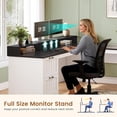 thumbnail image 6 of Farmhouse 63" L Shaped Computer Desk with 4 Drawers and Storage Cabinet, Corner Office Desk with Monitor Stand, 6 of 7