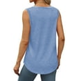 thumbnail image 6 of Fanxing Comfy Tank Tops for Women Summer Loose Fit Sleeveless T Shirts Solid Color Pocket Camisoles Light Blue,L, 6 of 8