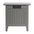 thumbnail image 3 of AFI Nantucket Solid Wood Chair Side Table with Device Charger in Gray, 3 of 7