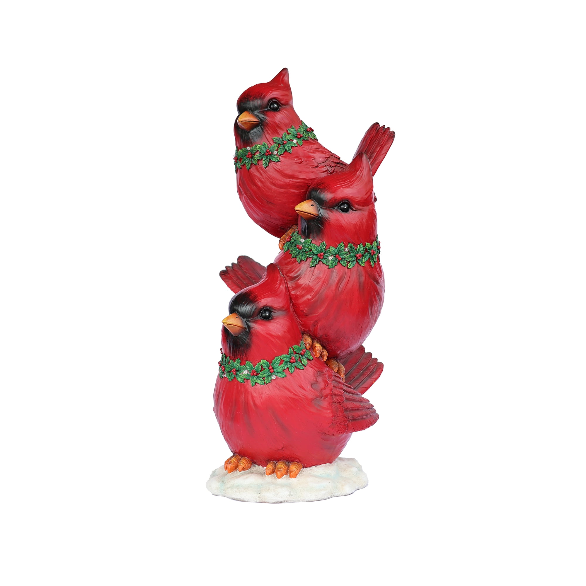 Hi-Line Gift Ltd 85187-E Stacking Cardinals Christmas Decor with LED Lights Battery Operated Indoor Use Only