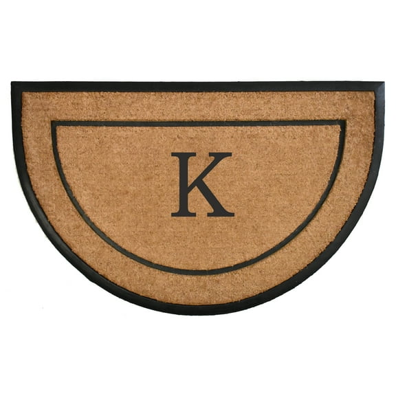 The General Half-Circle Monogram Doormat , 24" x 36", Letter K