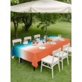 thumbnail image 4 of Outdoor Tablecloth with Umbrella Hole for Patio/Picnic/Party/Camping, Orange Blue Teal Ombre Waterproof Table Cloth Rectangle Table Cover Washable, Contemporary Abstract Gradient (54"x 80"), 4 of 8