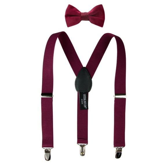 Spring Notion Boys' Suspender and Velvet Bow Tie Set
