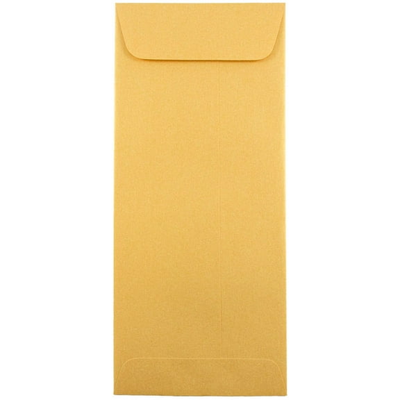 JAM Paper #10 Policy Envelopes, 4 1/8 x 9 1/2, Gold Metallic, 25 per Pack