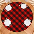 thumbnail image 2 of Red Black Checkerboard Checkered Pattern Round Fitted Tablecloth with Elastic Edge,Dining Table Cover Waterproof,Outdoor Round Tablecloth for Camping,Dining,Indoor and Outdoor, 2 of 7