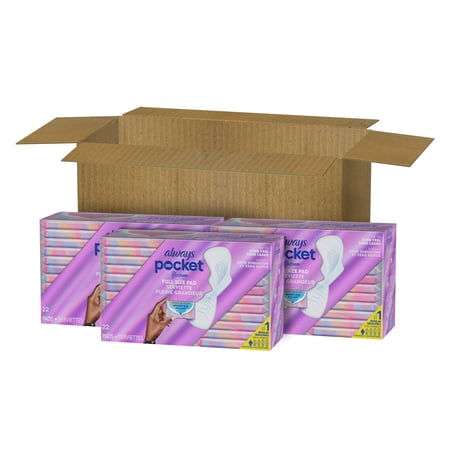 ALWAYS POCKET FLEXFOAM PADS, SIZE 1, REGULAR, WINGS, UNSCENTED, 66 COUNT