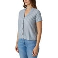 thumbnail image 2 of Hang Ten Womens Linen Blend Button Down Shirt Light Blue S, 2 of 4