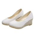 thumbnail image 4 of Espadrilles Compensées en Toile pour Femmes Bout Été à Enfiler Sandales Confortables, 4 of 9
