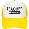 thumbnail image 2 of Teacher Off Duty Polyester Mesh Hat Two Tone Trucker Summer Mesh Cap Outdoor, 2 of 9
