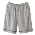thumbnail image 2 of asjyhkr Plus Size Mens Pajama Shorts Elastic Waist Drawstring Breathable Lounge Home Shorts with Pockets,L-4XL, 2 of 3