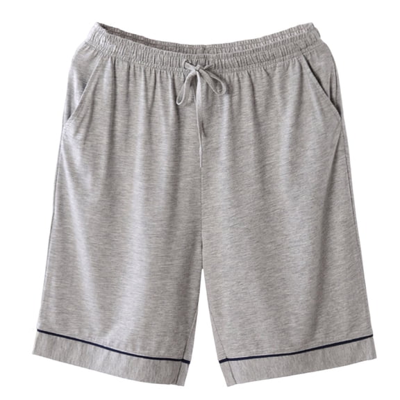MGDXOX Shorts for Men Cotton Pajama Pants Loose Fit Casual Elastic Waist Drawstring Lounge Sleep Bottoms with Pockets Gray XXXXL