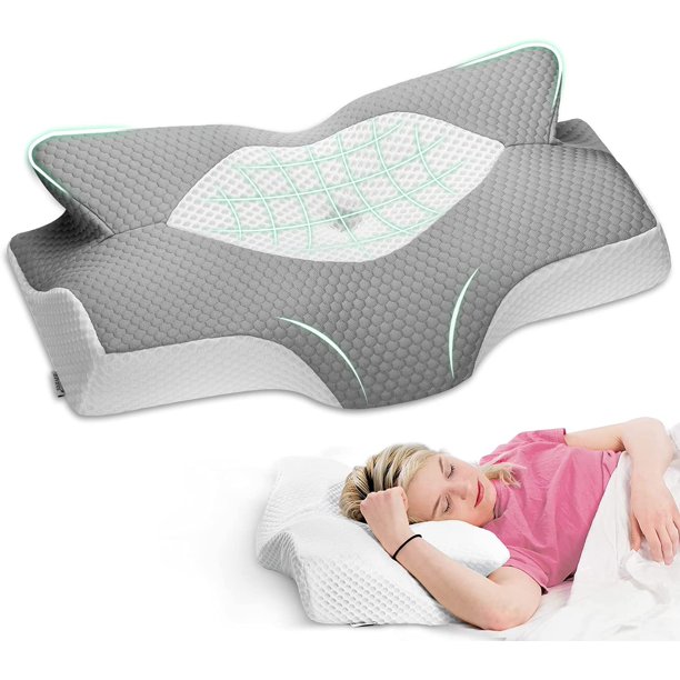 Cervical Memory Foam Pillow, Contour Pillows for Neck and Shoulder Pain, Ergonomic Orthopedic