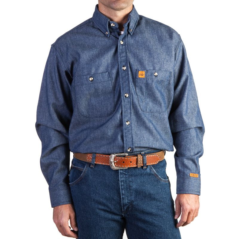 Wrangler riggs workwear men's denim work shirt Clearance