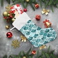 thumbnail image 6 of Fish Scale Pattern Christmas Stockings Marble Texture Christmas Presonalized Large Stocking Sock, Set of 2 Xmas Party Winter Decor Candy Bag Family Holiday Gift, 17.7 Inch, 6 of 7