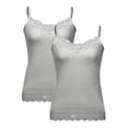 thumbnail image 4 of ZNQHFRE 2 Pack Women's Lace Camisole Tank Tops, Built‑In Bra Pads, Adjustable Spaghetti Straps, Sleeveless Layering Undergarment S, 4 of 5