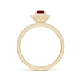 thumbnail image 2 of ANGARA Natural Split Shank Pear Ruby and Diamond Double Halo Ring in 14K Yellow Gold for Women (Size-6x4mm) | July Birthstone, Birthday, Anniversary, Jewelry Gift for Women | Natural Ruby Ring, 2 of 8