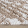 thumbnail image 3 of SAFAVIEH Rumi Selma Abstract Polyester Shag Area Rug, Beige/Ivory, 6'7" x 6'7" Round, 3 of 10
