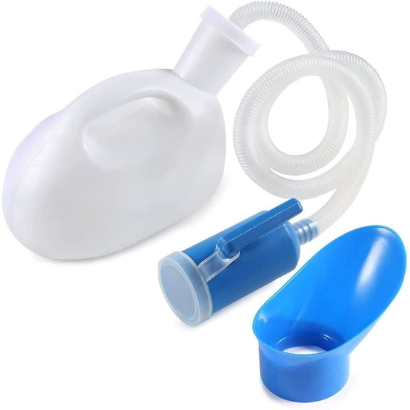 Portable White Urinals for Women 2000ML 2 in 1 Portable Urinal for Men Urine Bottle Female Urinal for Bedridden Hospital Camping Car Travel Bedside Emergency
