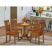 East West Furniture 5  PC  Kitchen  Table  set-breakfast  nook  and  4  Wooden  Chairs