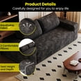 thumbnail image 4 of 71" Corduroy Loveseat Sofa, 2-Seater Modern Couches for Small Spaces, No Assembly Foam Floor Couch for Living Room Bedroom Apartement, Black, 4 of 8