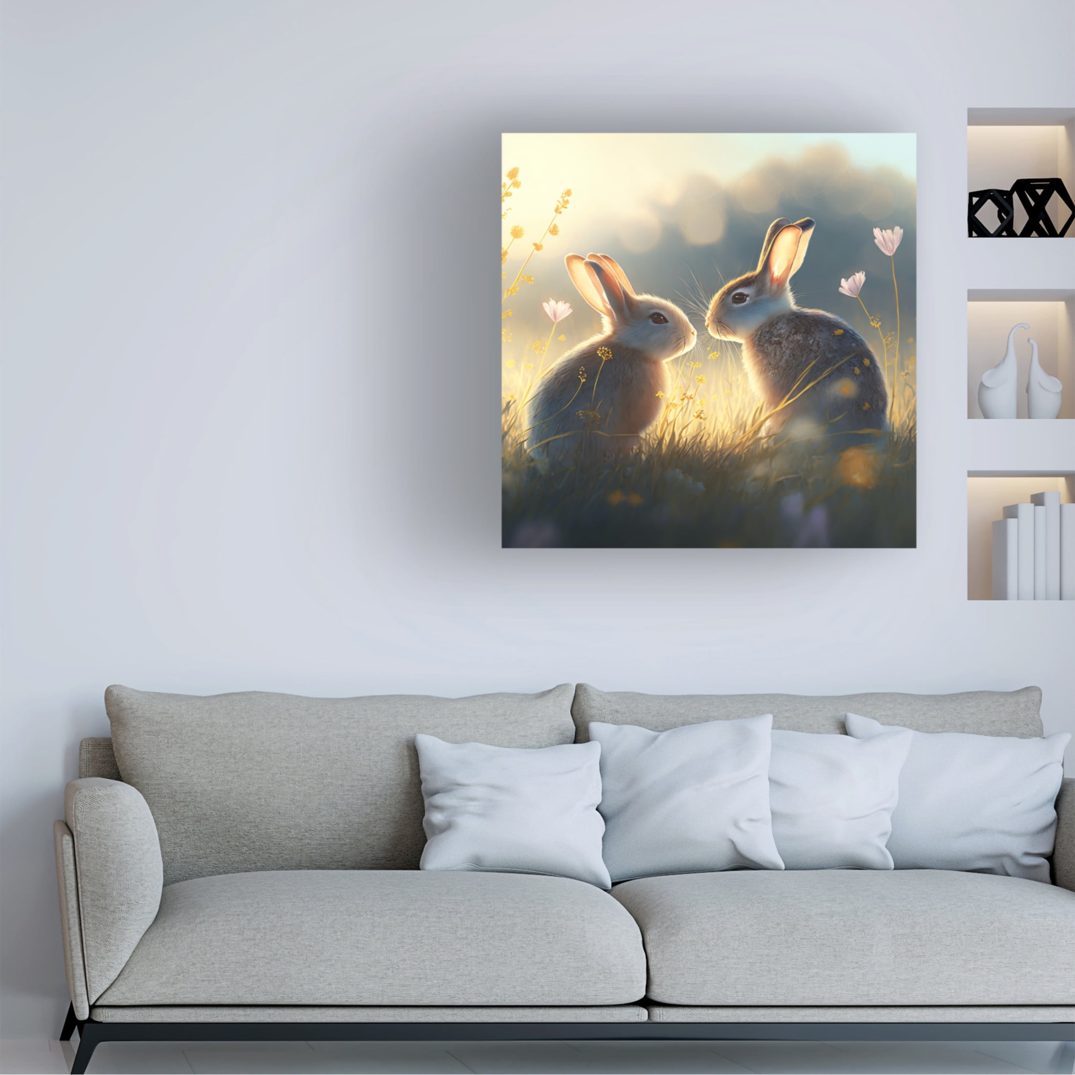 Canvas Wall Art - Ray Heere 'Woodland Animals 30' Wall Art for Living Room, Bedroom, or Office Décor by Trademark Fine Art - 35 x 35 Inches