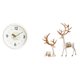 thumbnail image 1 of Reloj de pared europeo moderno con estatuas de renos, silencioso, sin tictac, con números , escultura decorativa colgante para decoración del h, 1 of 8