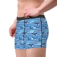 thumbnail image 2 of Pofeuu Blue Fish Print Men’s Boxer Briefs, Moisture-Wicking Underwear, Regular,Trunk-Large, 2 of 5