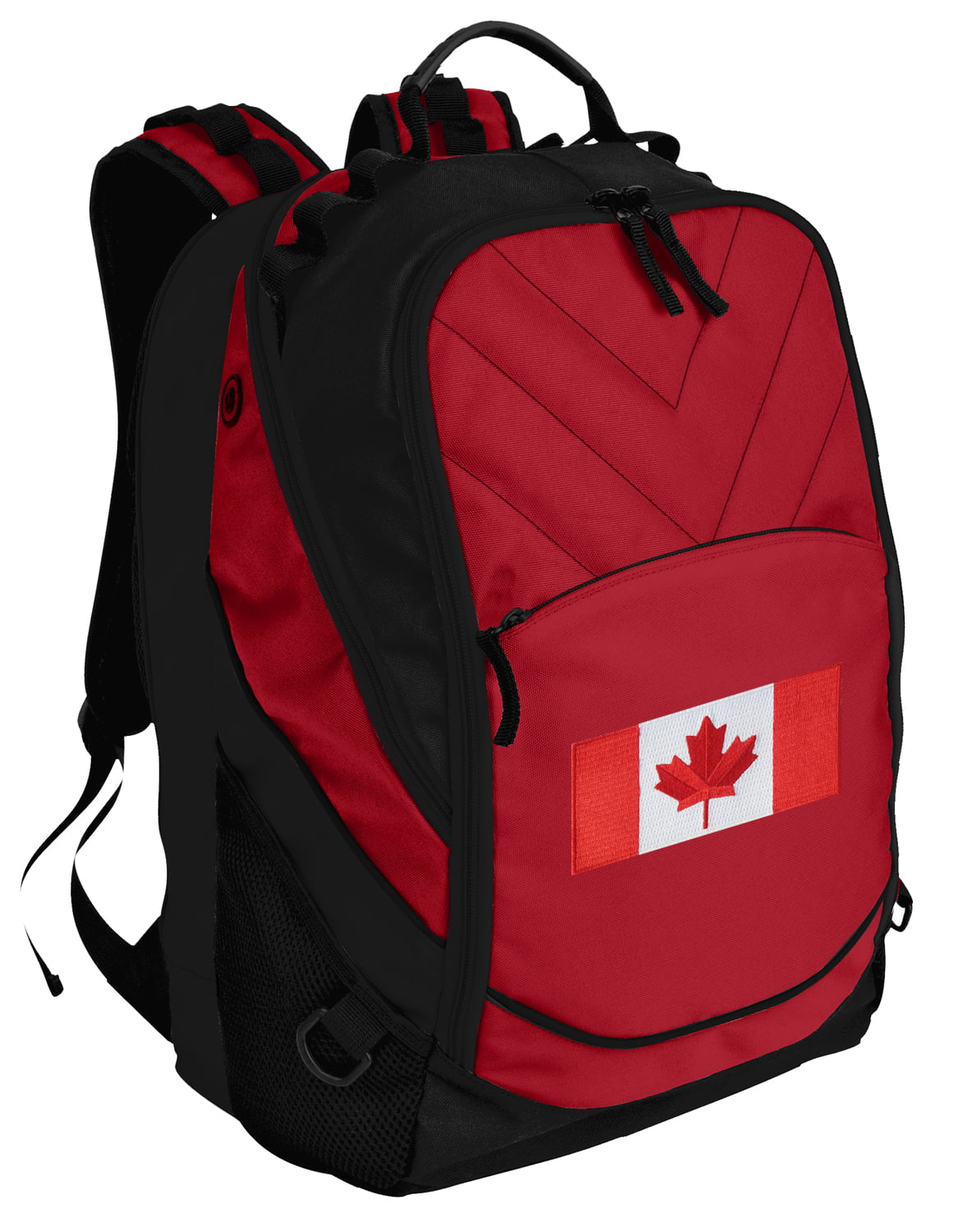 Canada Maple Leaf Canadian Flag 1 Trend Black Canvas Backpack is Suitable for Students to Travel to School 