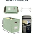 thumbnail image 2 of File Organizer Box File Box for Letter Size Files Storage Hanging File Folder Organizer with Mesh Pocket on Lid Portable Filing Box with Handle for Office/Home/School( ), 2 of 7
