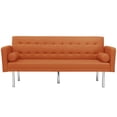 thumbnail image 4 of Zechuan Futon Tufted Back Convertible Sofa 68” Twin Size Bed - Orange, 4 of 9