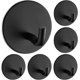 thumbnail image 1 of Ganchos autoadhesivos resistentes, paquete de 8 ganchos negros para puerta de baño, oficina, hogar, cocina, ganchos adhesivos para colgar abrigos, toallas, llaves, antioxidantes, impermeables, 1 of 5