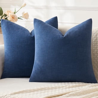 RYSMIYOU Decorative Throw Pillow Covers Set Of 2 Blue Pillow Covers 18x18 Inch Throw