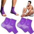 thumbnail image 3 of New Design Sports Upgraded Elasticity Blue Color Purple Color Breathable Sweat Absorption Comprex Ankle Sleeves Soothe Relief Compression Socks Nylon Neuropathy Socks PURPLE S, 3 of 8