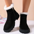 thumbnail image 2 of Xfvqtps Womens Winter Boots Warm Faux Fur Lined Ankle Booties Chunky Non Slip Sole Slip on Casual Shoes for Cold Weather Black, 2 of 9